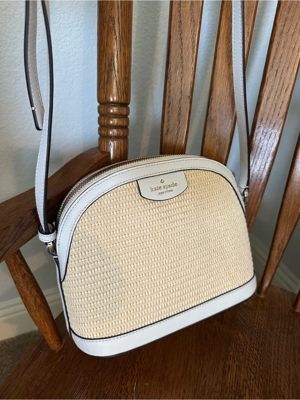 Kate Spade Cream Woven Crossbody Bag